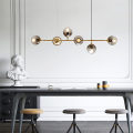 Gold And Amber Glass Linear Modern Pendant Lamp